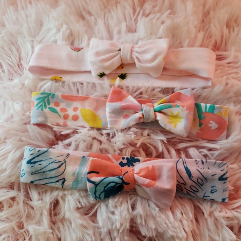 Set of 3 bows baby headbands spring/summer style